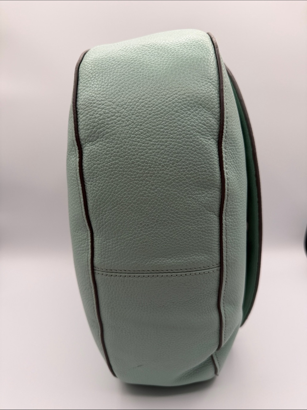Coach Mint Green Pebbled Leather Shoulder Bag with Turn-Lock - Picture 10 of 11